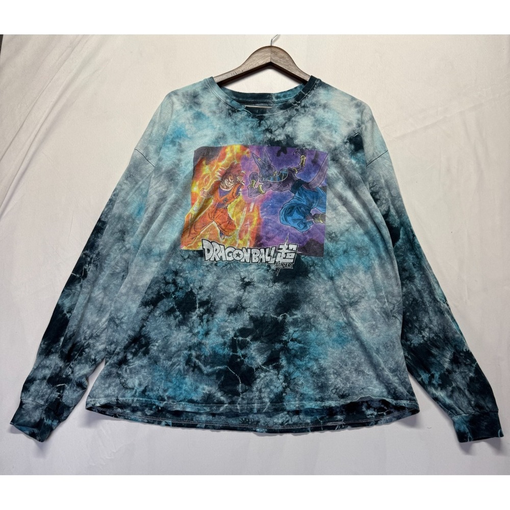 Dragon Ball Z Super Shirt Mens 2XL Multicolor‎ Tie Dye Son Goku Beerus Graphic